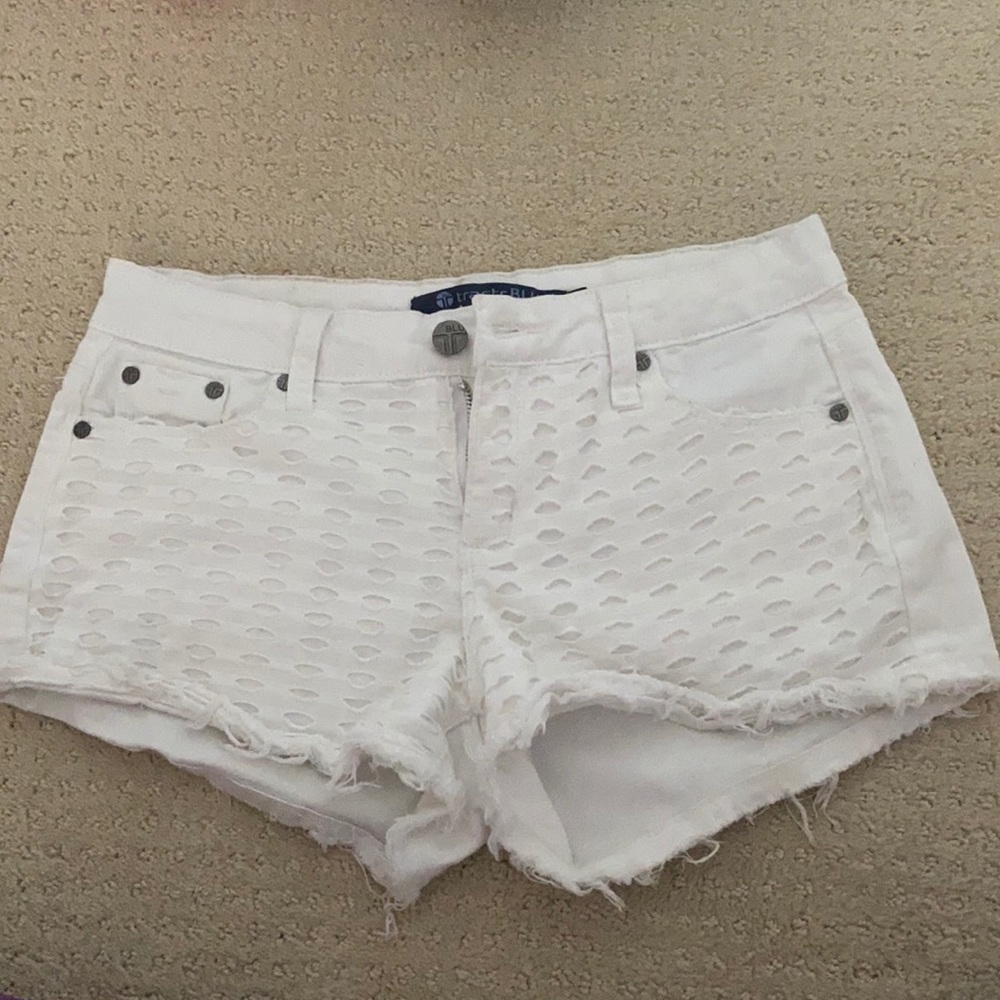 White Jean shorts